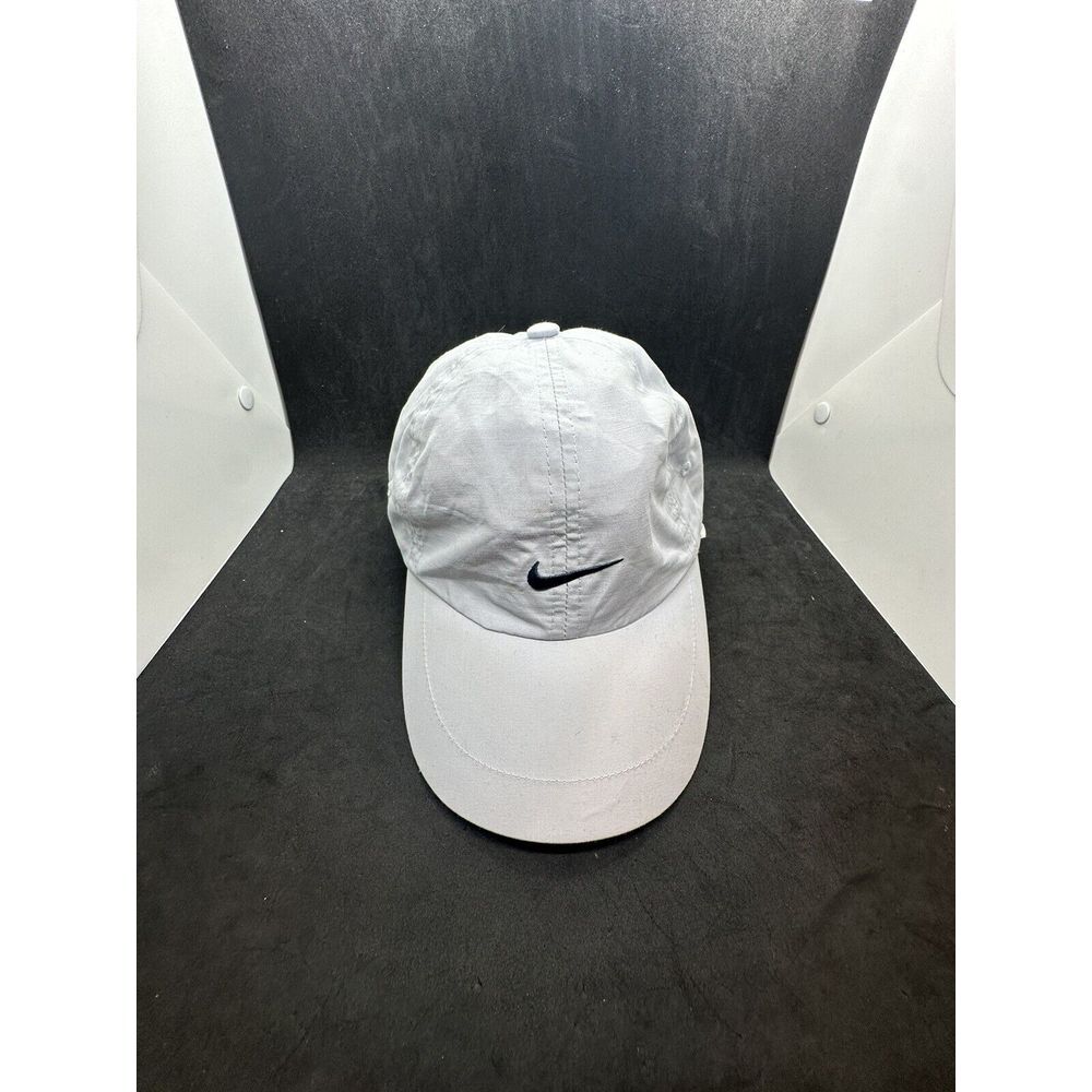VTG NIKE Y2K 90s ADJUSTABLE HAT CAP MENs ADULT ONE SIZE GRAY POLY BLEND